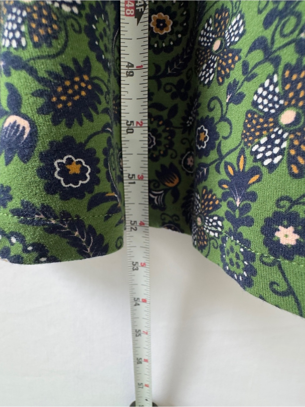 Boden Size 6 Green Paisley Floral Long Sleeve Midi Dress Self Tie Belt EcoVero - Picture 13 of 16